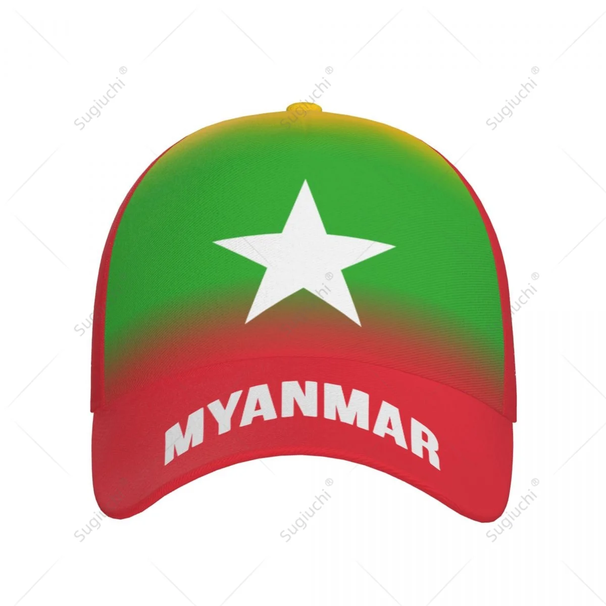 Unisex Baseball Cap Hat Myanmar Flag Gradient Color 3D Printing for Tennis Outdoor Bike Bicycle Golf Baseball Sports Fans