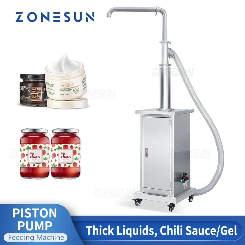 ZONESUN Automatic Feeding Machine Liquid Chili Pasta Sauce Lotion Paste pneumatic piston pump for Filler machine Line ZS-FP1