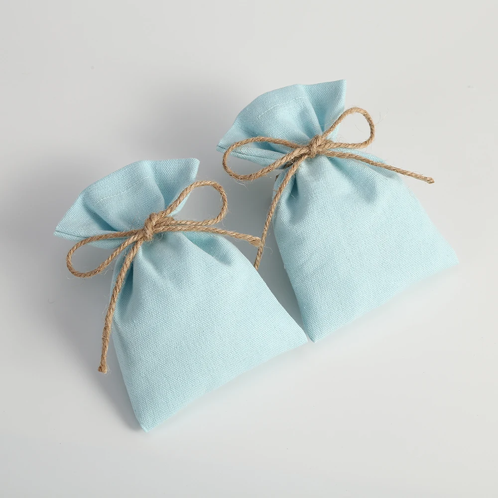 50 Stück Schmuck-Geschenkverpackungsbeutel aus Baumwolle, Jute-Musselin-Beutel, Hochzeitsgeschenk-Süßigkeitenbeutel, Brautparty-Kosmetik-Organizer-Beutel – Detail 9