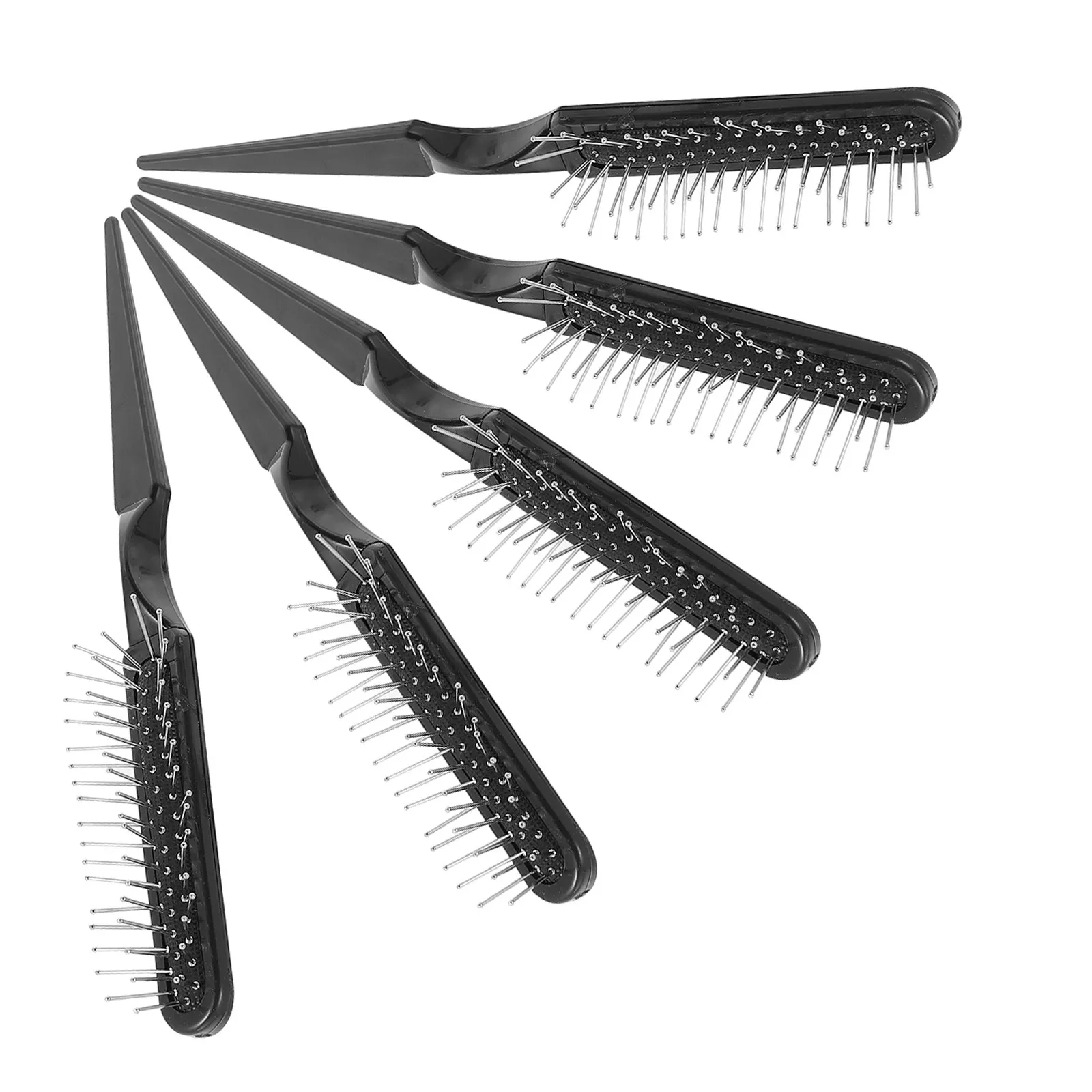 

5Pcs Tail Comb with Metal Pick for Braid Separating Detangling Styling Professional Hair Combing Tool for Women Men