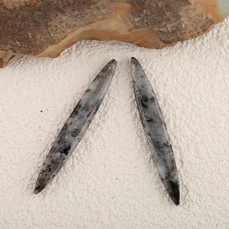 Natural Blue Kyanite Horse Eye Shape Earrings Beads For Jewelry DIY Making Gemstone Earrings Accessories 50x6x3mm 6g