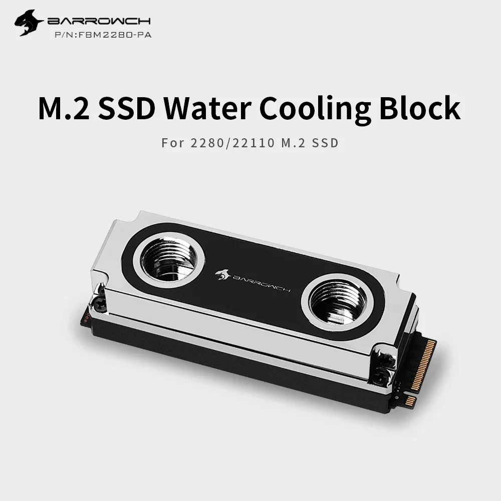 

Barrow M.2 SSD Water Cooling Block For 2280/22110 M2 Type Solid State Drive Supports Single and Double-Sided Chip Hard Drive