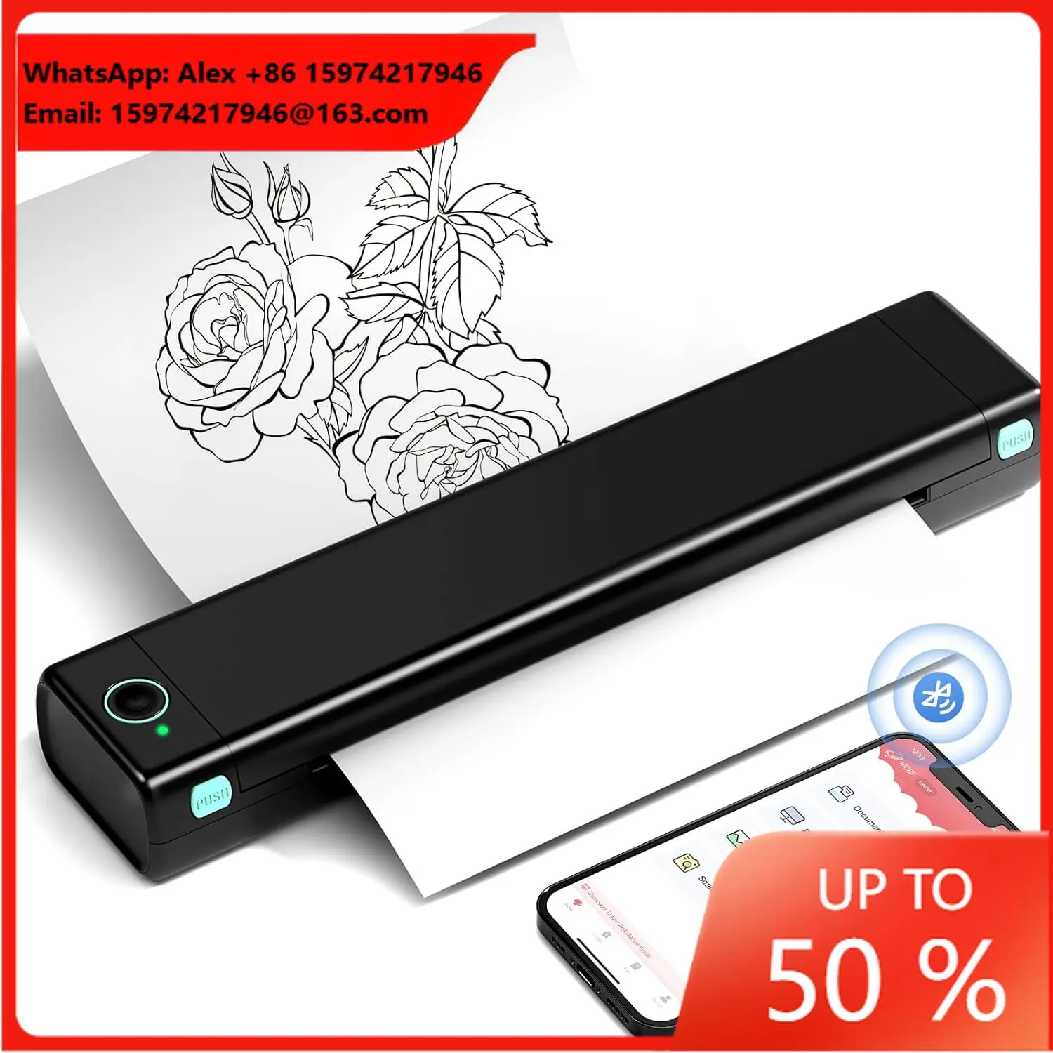 Phomemo New Arrival A4 Printer Inkless Printer Compatible With Ipad Phone Inkless Portable Printer M08F
