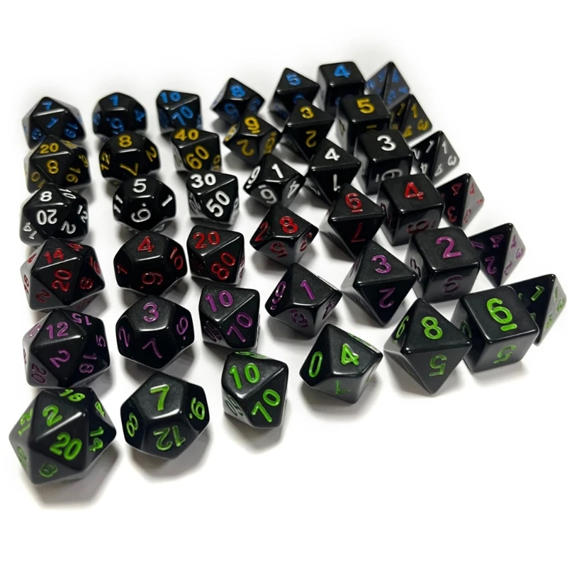 Y1UB 7pcs DND-Dice, conjunto dados poliédricos D&D-Dice Set para Dungeons-and-Dragons-RPG-MTG-Table-Games