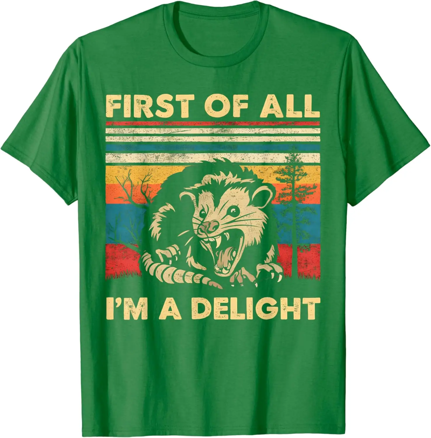 First Of All I'm A Delight Sarcastic Angry Opossum Possum Women's T-shirts Fashion Y2k Tops Tshirt Haikyuu Graphic Tees 80801