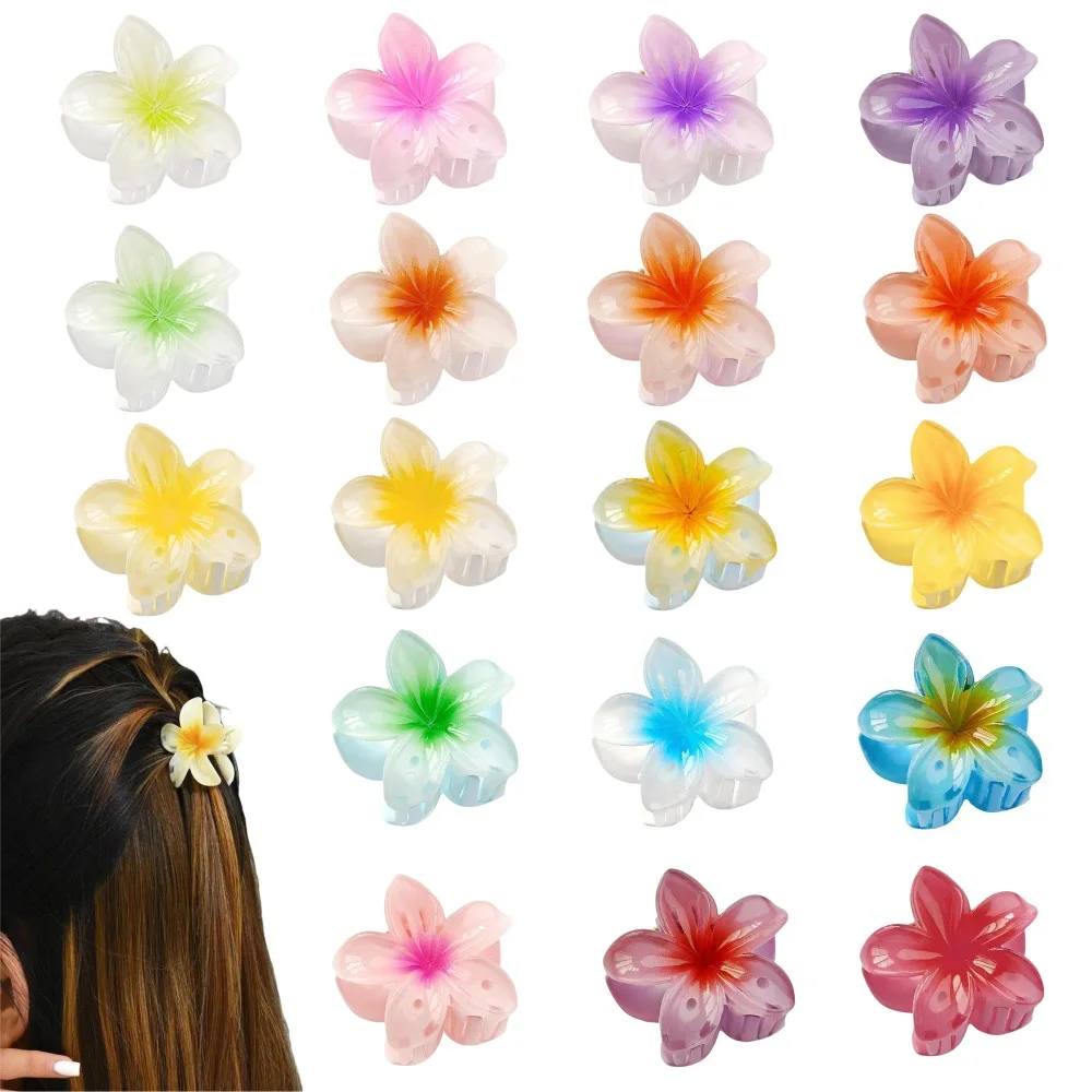 

6/50Pcs 4CM Candy Color Frangipani Headdress Hawaiian swimming party Favors flowers Hairpin for woman Girl Birthday Party gift