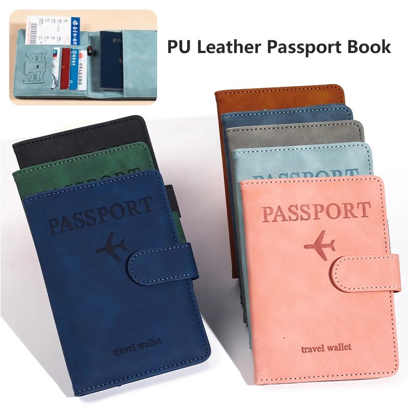 

Antimagnetic&Anti-theft Passport Holder Covers Case Travel Credit Card Wallet Leather Passport Book For Women/Men Passport Cover