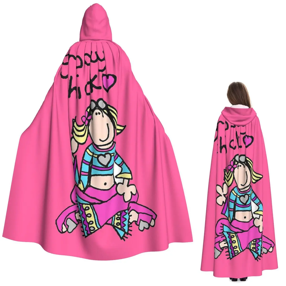 

Groovy Chick Girls 2000s Y2K Vintage Long Hooded Cloak Witch Medieval Costume Cosplay Cape HalloweenVampire Adult Unisex