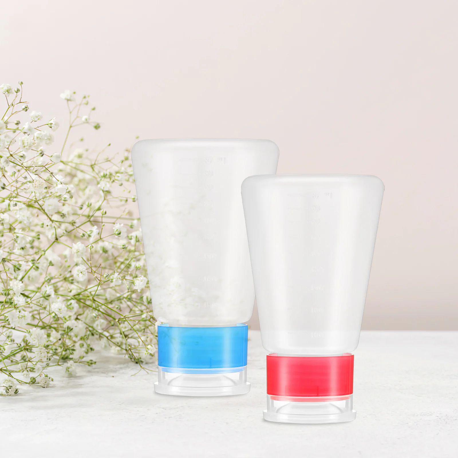 2Pcs Empty Pump Bottles Nail Polish Remover Dispensers Push Down Leakproof Refillable Liquid Pump Dispenser