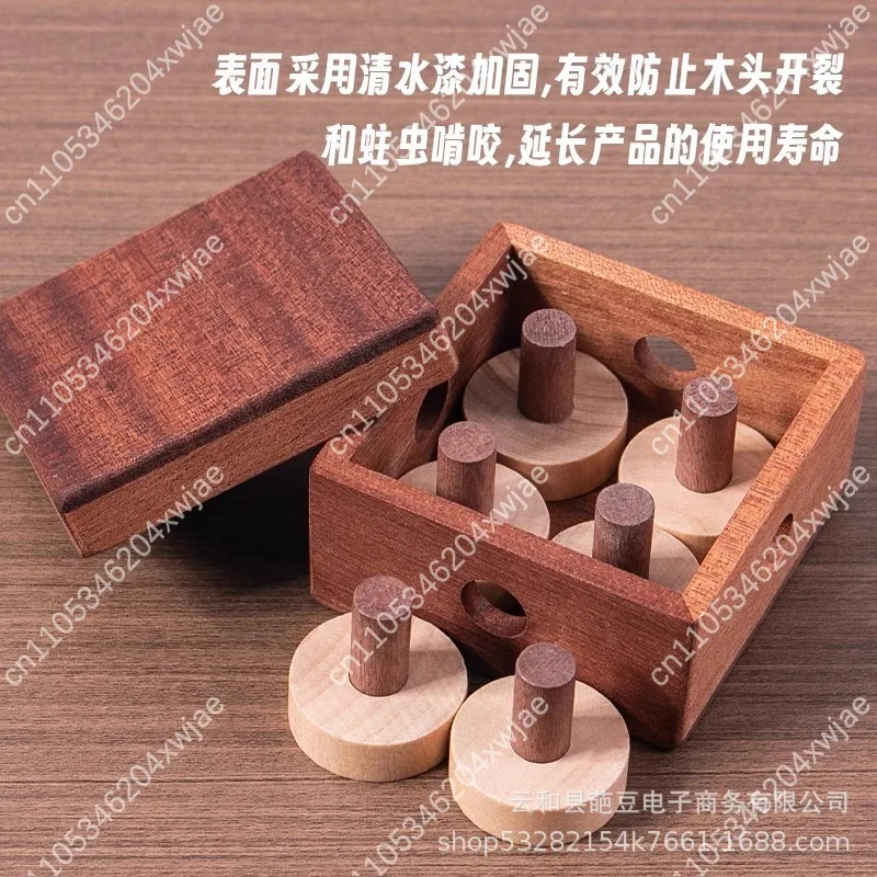 10-Level Burr Puzzle Brain Teaser IQ Toy for Adult and Student Unlocking Challenge Stress Relief Educational Wooden Game - view 5
