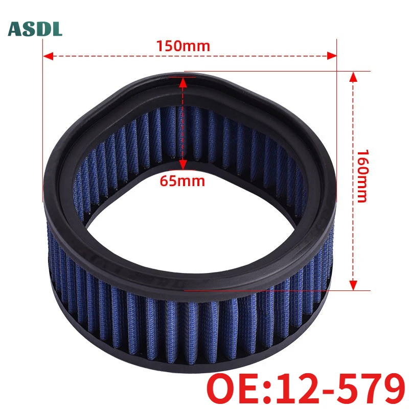 

Motorcycle Air Filter Intake Cleaner Air Cleaner for Harle/y Midwest 12-579 Replaces S&S E&G Shorty Carbureted Drag Reference