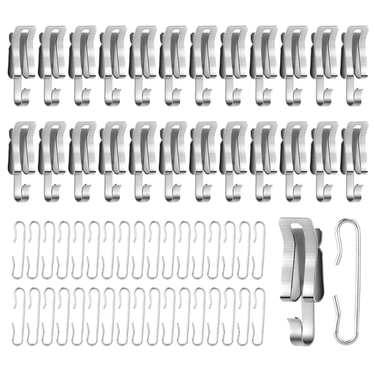 50Pcs Heat Cable Roof Clips and Spacers, Metal De Icing Cable Hooks and Spacers Set Outdoor Gutter Heat Tape Clips