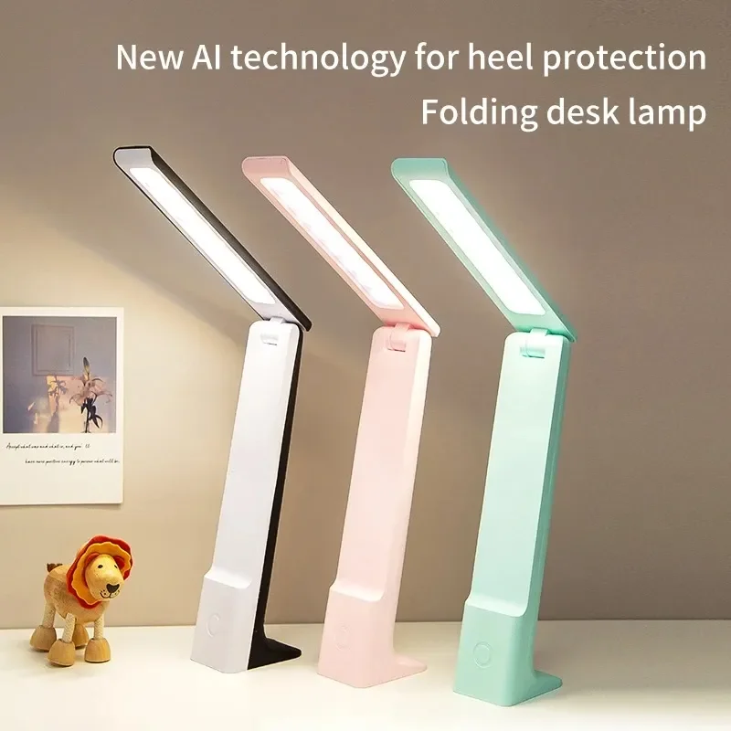 

LED Folding Desk Lamp With Touch Dimming USB Rechargeable Bedroom Bedside Table Lamps For Study Reading Office Student Supply