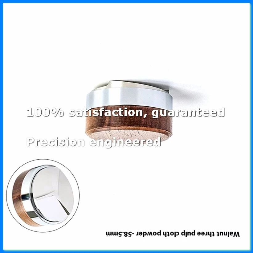Tamper de Café 58.5mm com Tampa de Nogueira, Ferramenta Distribuidora e Niveladora de Espresso, Compatível com Porta-Filtro - AB