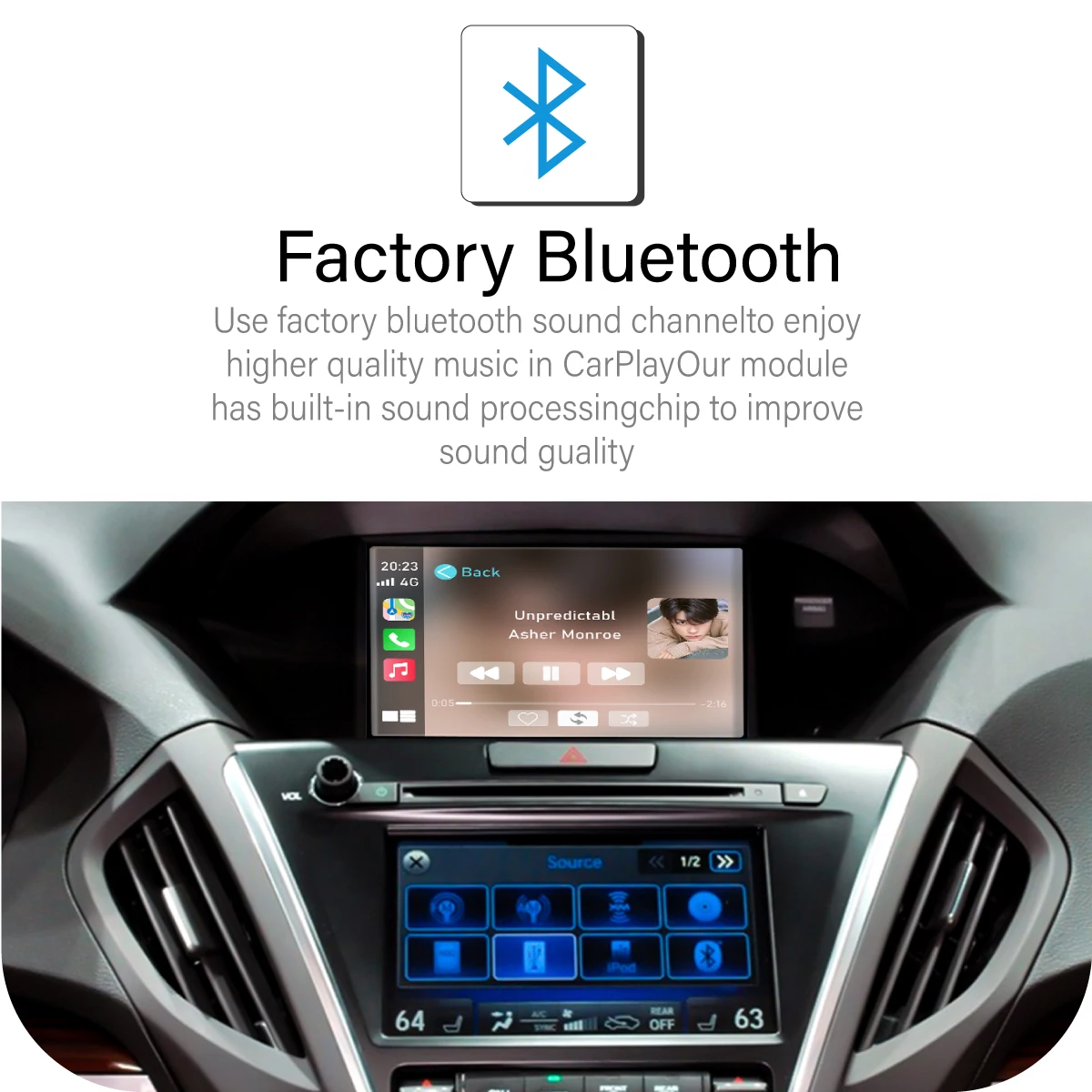 Wireless Apple Carplay For Acura MDX RDX TLX ILX RLX 2014-2018 Android Auto Support Rear Camera Mirror Link AirPlay Radio Player