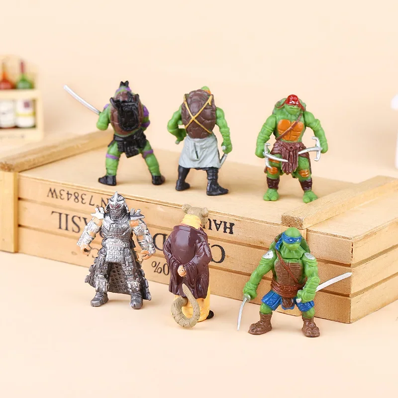 Teenage Mutant Ninja Turtles 6 MINI PVC Statue Action Figurine Desk Collectible Anime Model Toys Figures Gift