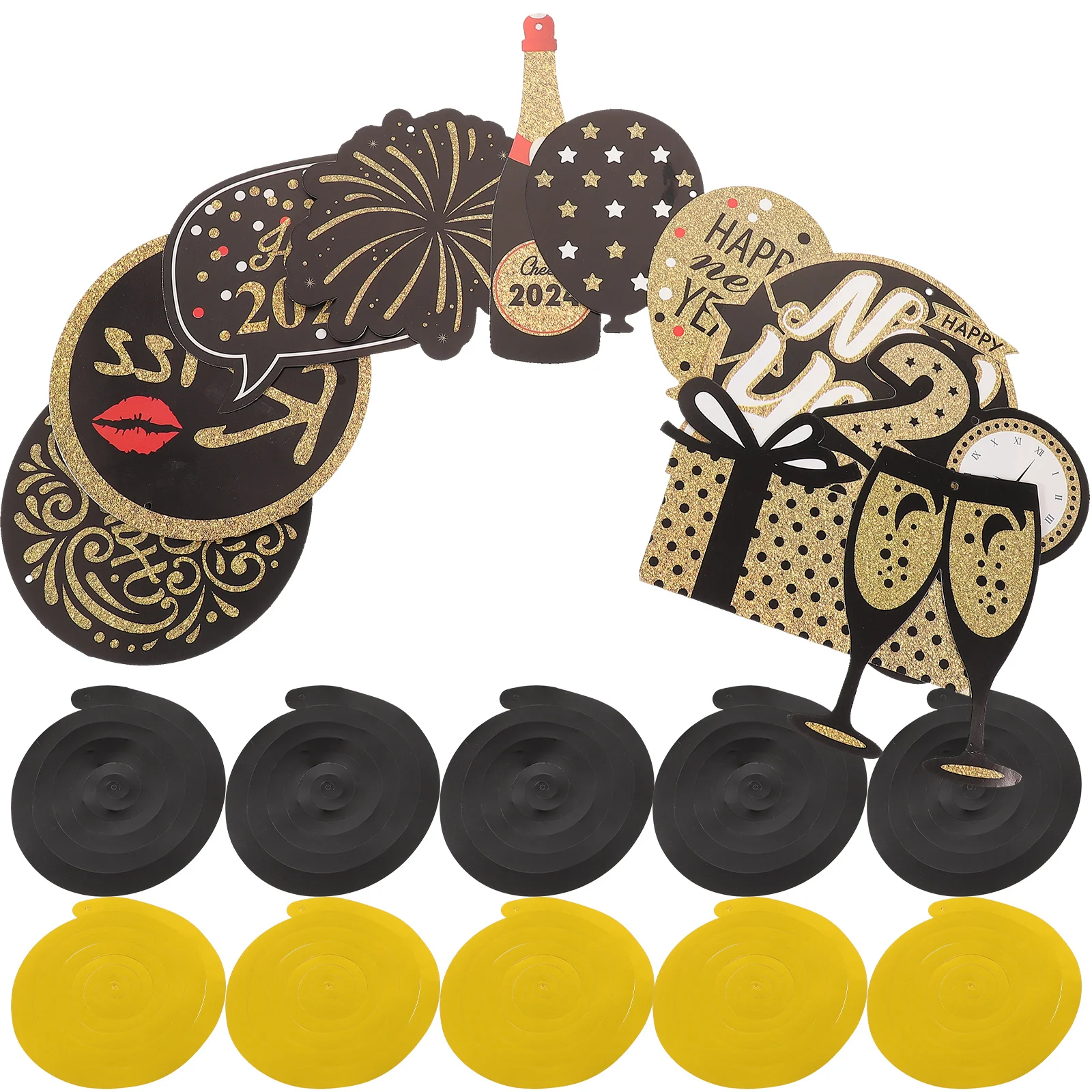 

10Pcs New Year Hanging Swirl Pendant Unique Design Festival Decor for Party Birthday Wedding Shopping Mall Window Decoration