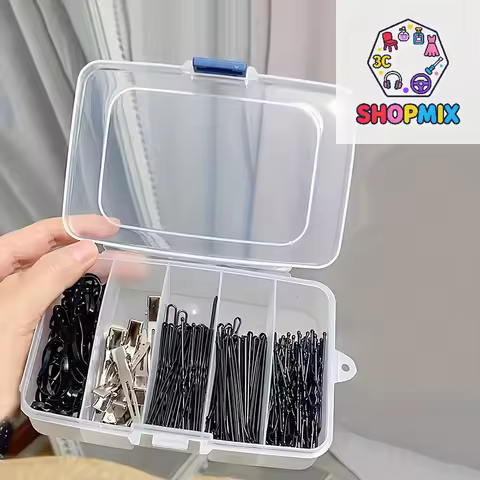 Clear 5/6-grid Portable Plastic Hair Clips Jewelry Storage Box Accessories Organizer Household Travel Supplies With Dust Proof