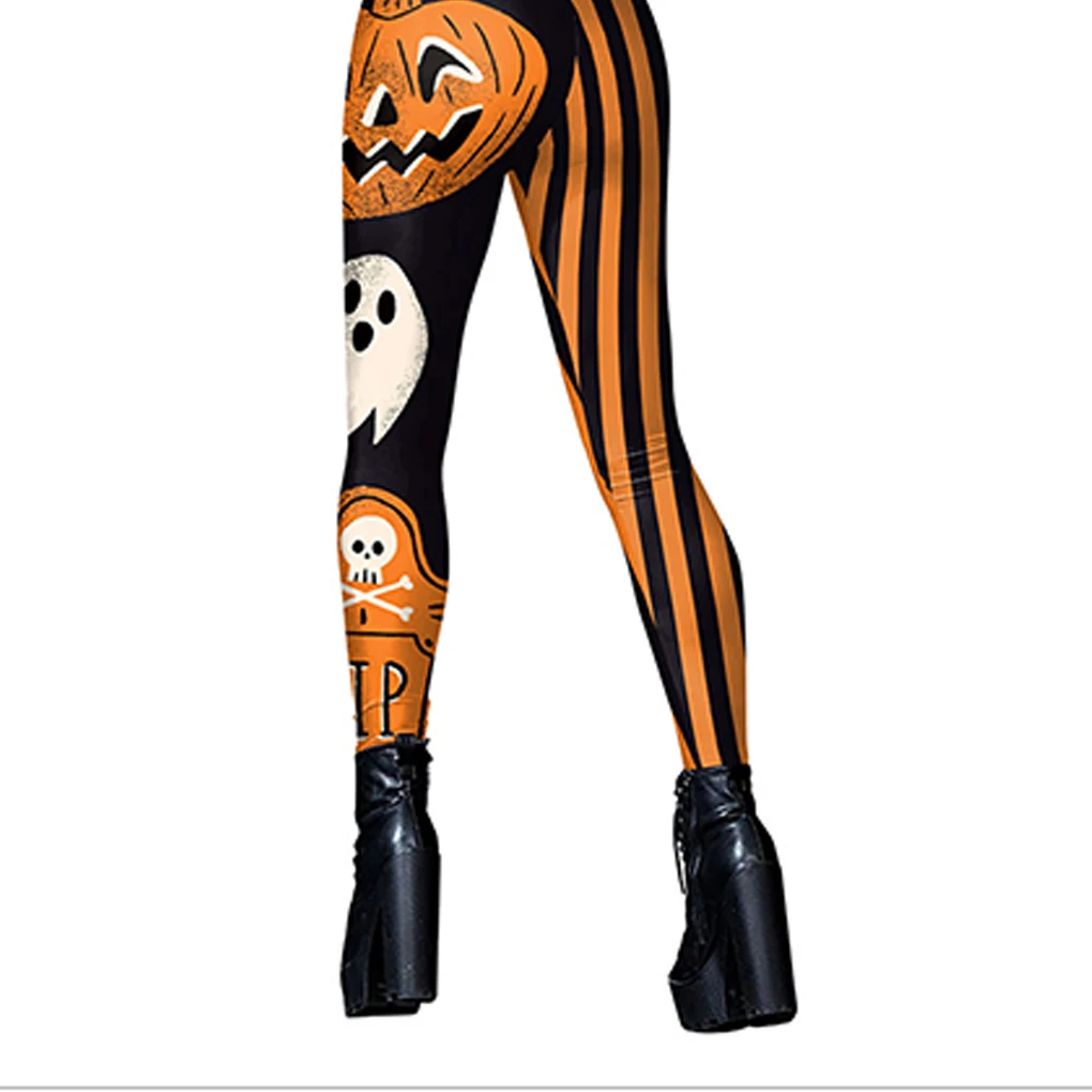 2025 Nuovi leggings fitness donna Halloween Teschio Stampa digitale 3D Donna adulta Pantaloni elasticizzati sexy Leggings slim a vita alta