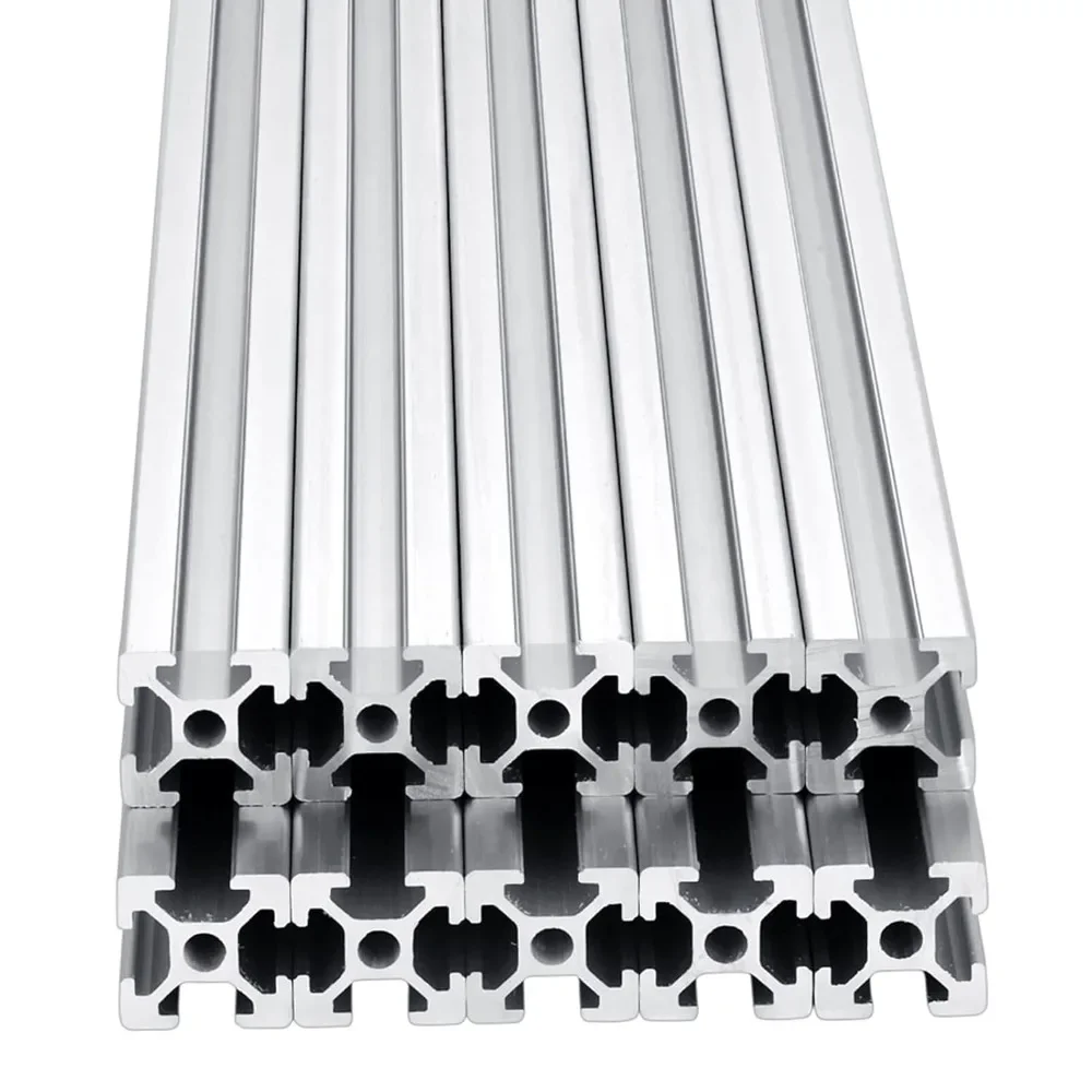 

Hot Sale.10pcs 2000mm T Slot 2020 Aluminum Extrusion European Standard Anodized Linear Rail for 3D Printer Parts and CNC DIY Sil
