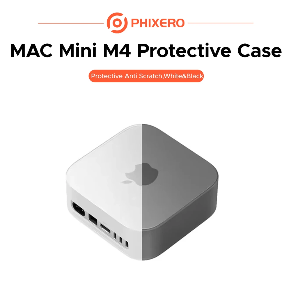 PHIXERO TPU Protective Case for Mac Mini M4 M4 Pro Shockproof Scratch-resistant Slim Fit Cover with Precise Cutouts
