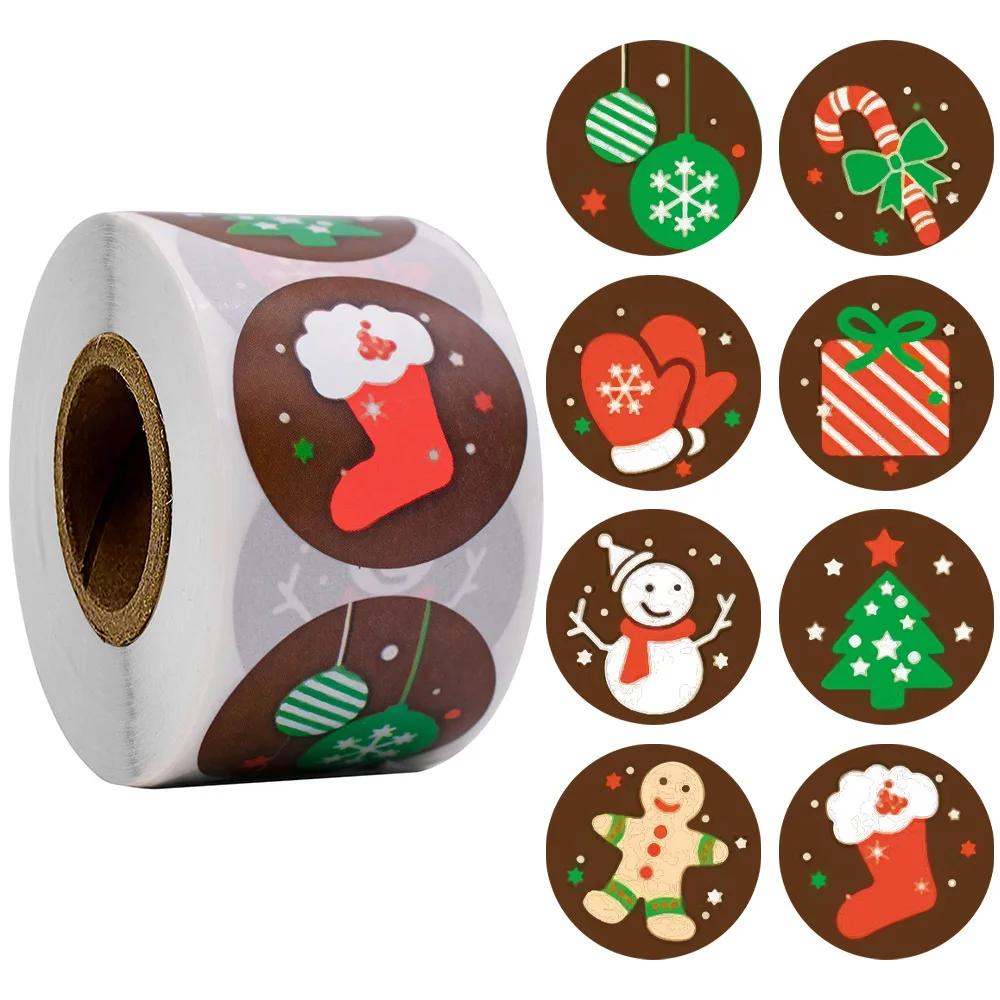 Christmas Stickers Children's Toy Gift Decorations DIY Private Customization Packing Tape Sealing Stick Self-adhesive Label