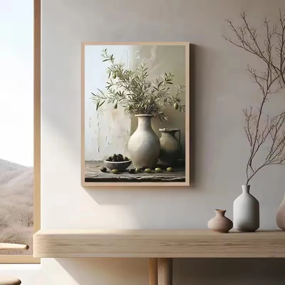 5D DIY الماس اللوحة الفن الليمون شجرة الزيتون النباتات في زهرية لا تزال الحياة الماس الفسيفساء عبر الابره عدة المشهد ديكور المنزل