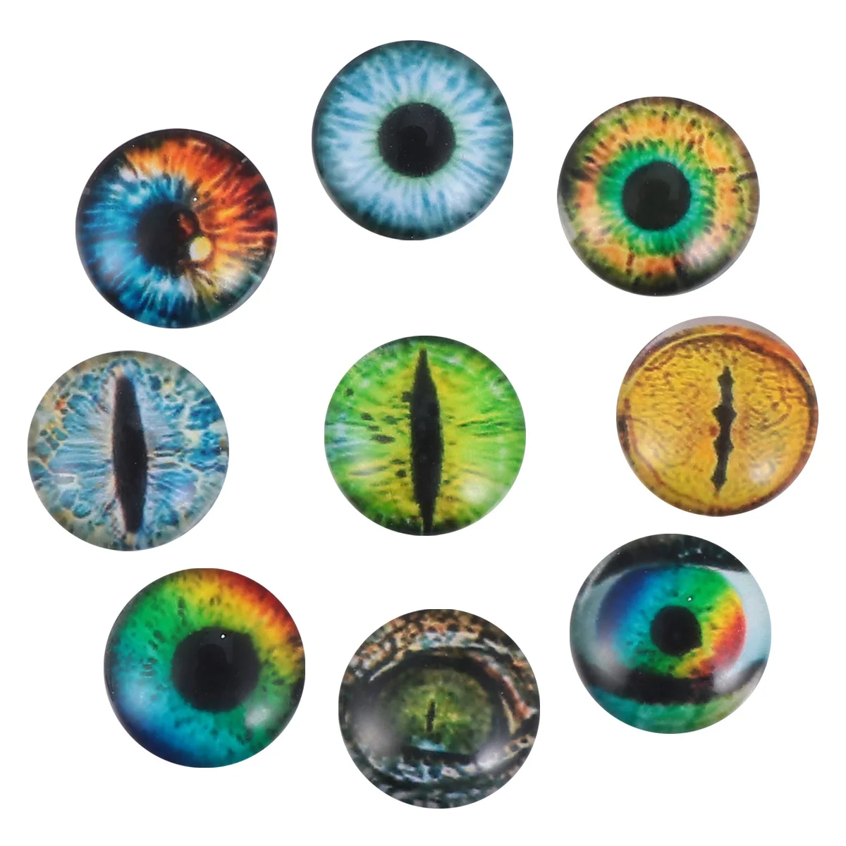 

100 Pcs Time Glass Patch Stickers Round Beads Eyes Jewelries Jewelry Decals