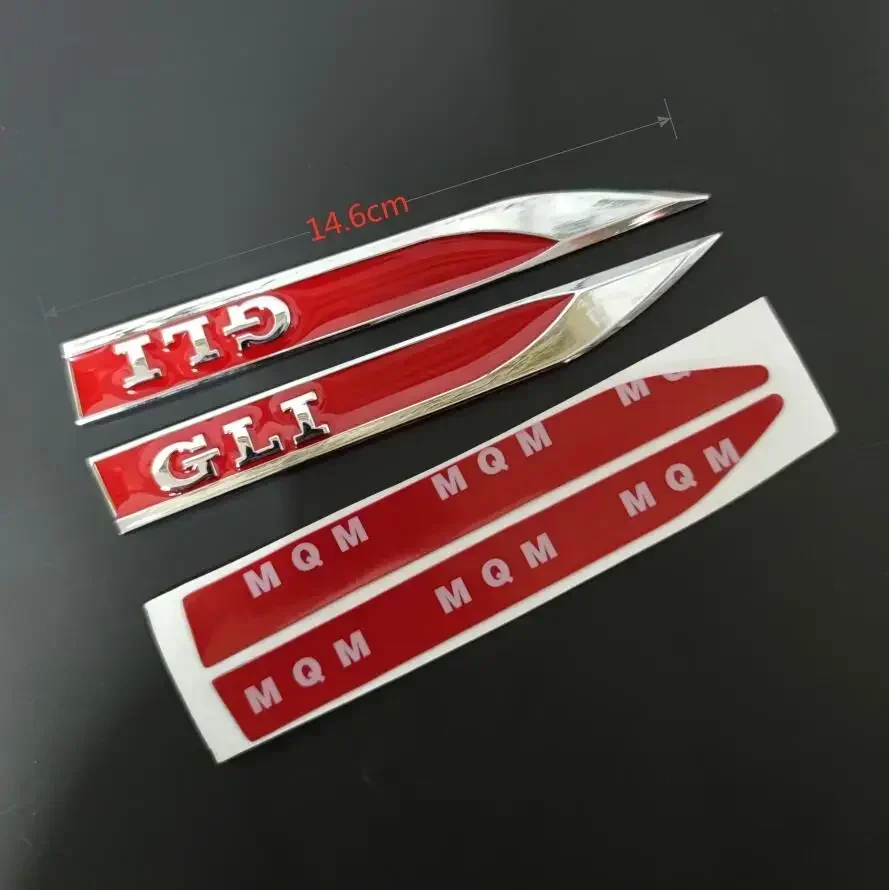 2pcs x Metal GTD GLI GTI Rline Side Fender Badge Emblem Sticker Decals for Golf Polo Jetta Passat Tiguan Scirocco