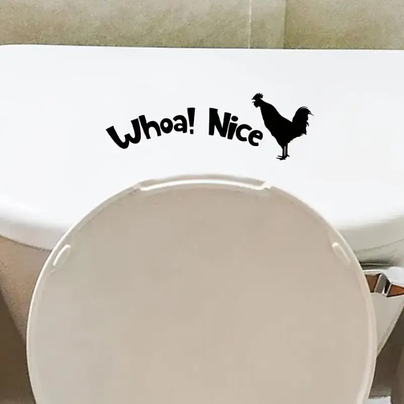 【HG】Wow! Pretty Rooster Toilet Seat Sticker - Removable Bathroom Decals, Suitable For Bathroom, Toilet, And Rental Decoration
