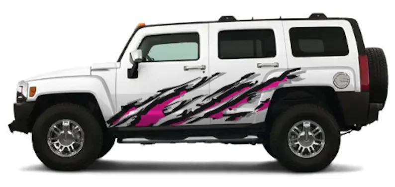 Pink Gray Black Colorful Splash Splatter Mud Grunge Distressed Side Doors Vinyl Decal Truck Car Van SUV Pickup Wrap Sticker