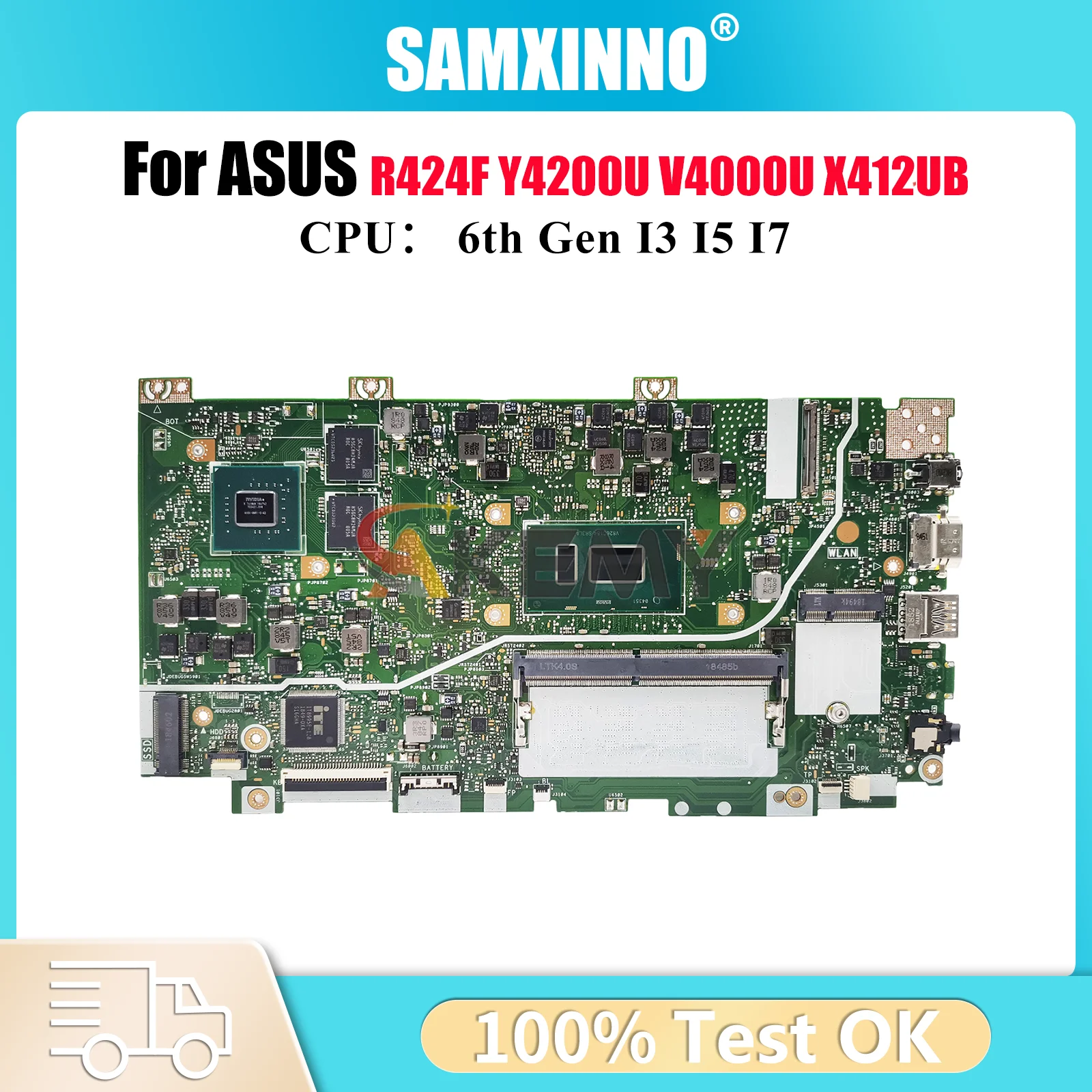 

X412UF Laptop Motherboard For ASUS VivoBook X412UB X412U R424F V4000U X412UF Y4200U Mainboard W/ I3 I5 I7 CPU tests OK fast ship