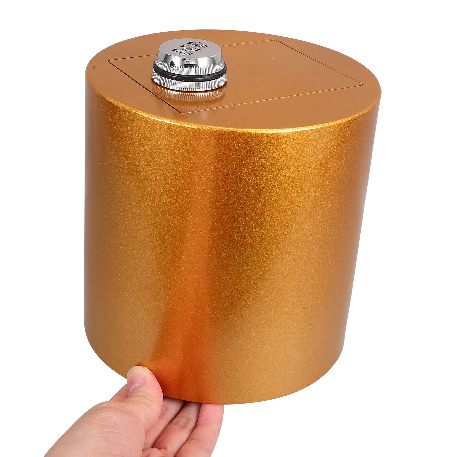 

Cylinder Metal Piggy Bank Password Lock Savings Jar for Adults Unbreakable Iron Coin Bank Compact Desktop Money Saving Box