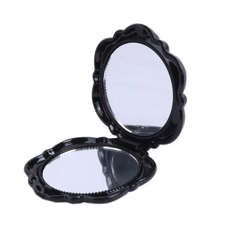 Mini Mirror Beautiful 3D Retro Rose Flower Portable Pocket Makeup Mirrors Double-sided Foldable Hand Mirror Cosmetic Beauty Tool