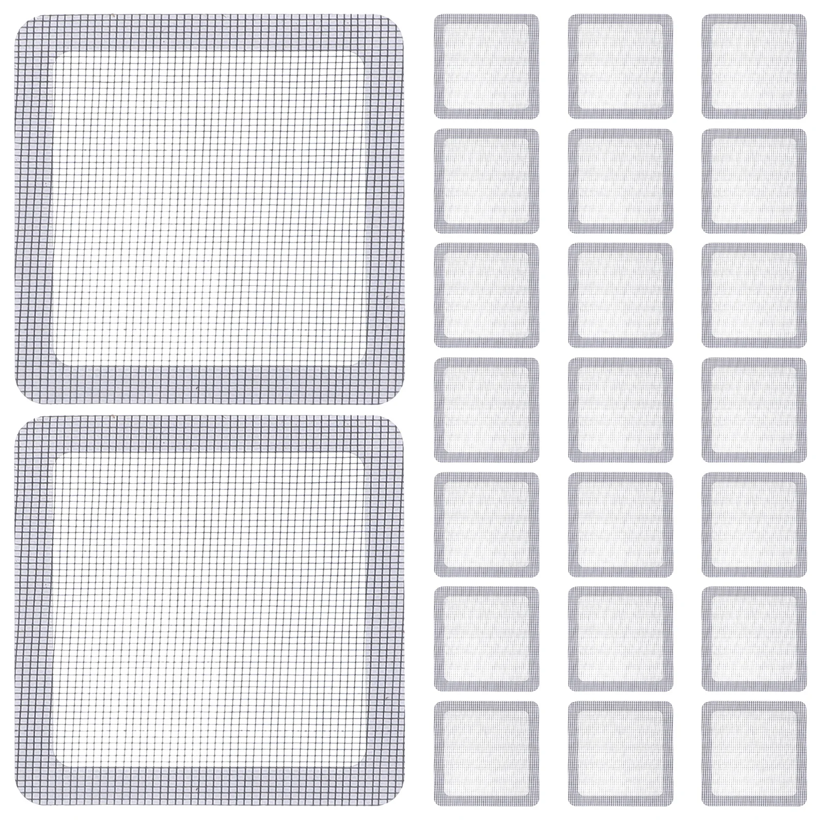 30pcs Window Screen Repair Patch Adhesive Hole Covering Door Screen Fixing Kit Durable Easy Install White Hardware