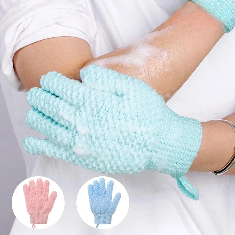 1 Pack Of Five Finger Bath Gloves Creative Home Body Massage Sponge Lazy Bath Gloves Deodorant Massage Elastic Bath Scrub Mud