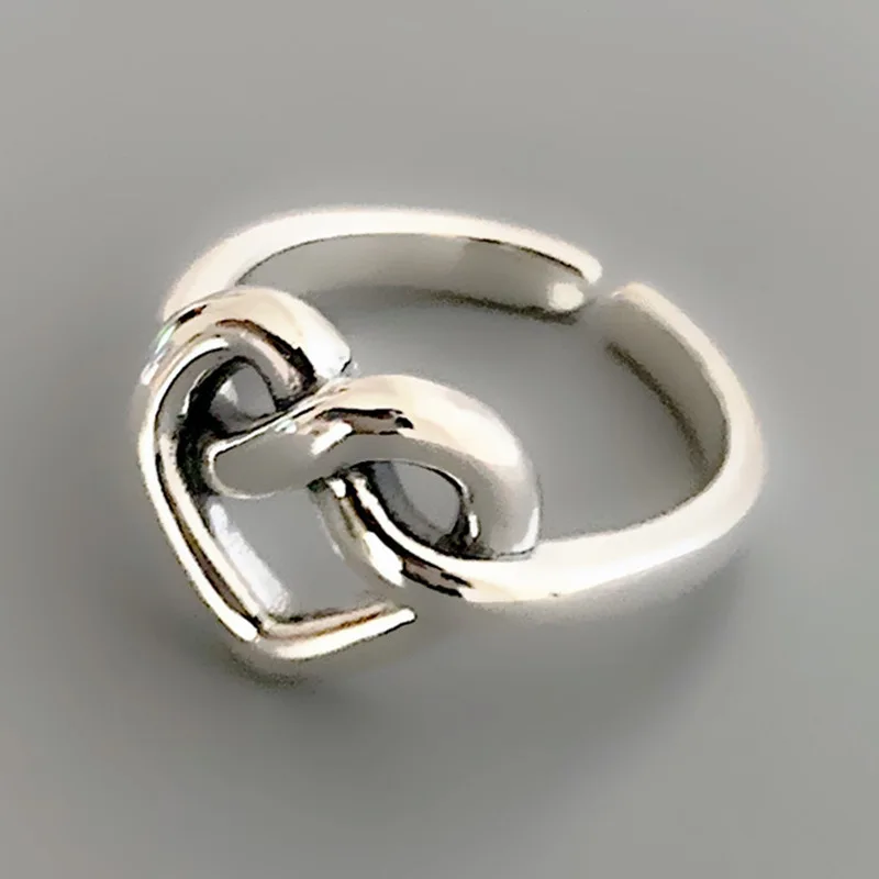 925 Sterling Silver Entwine Heart Elegant Rings For Women Gothic Rings Luxury Original Jewelry Accessories Jewellery Argent 925