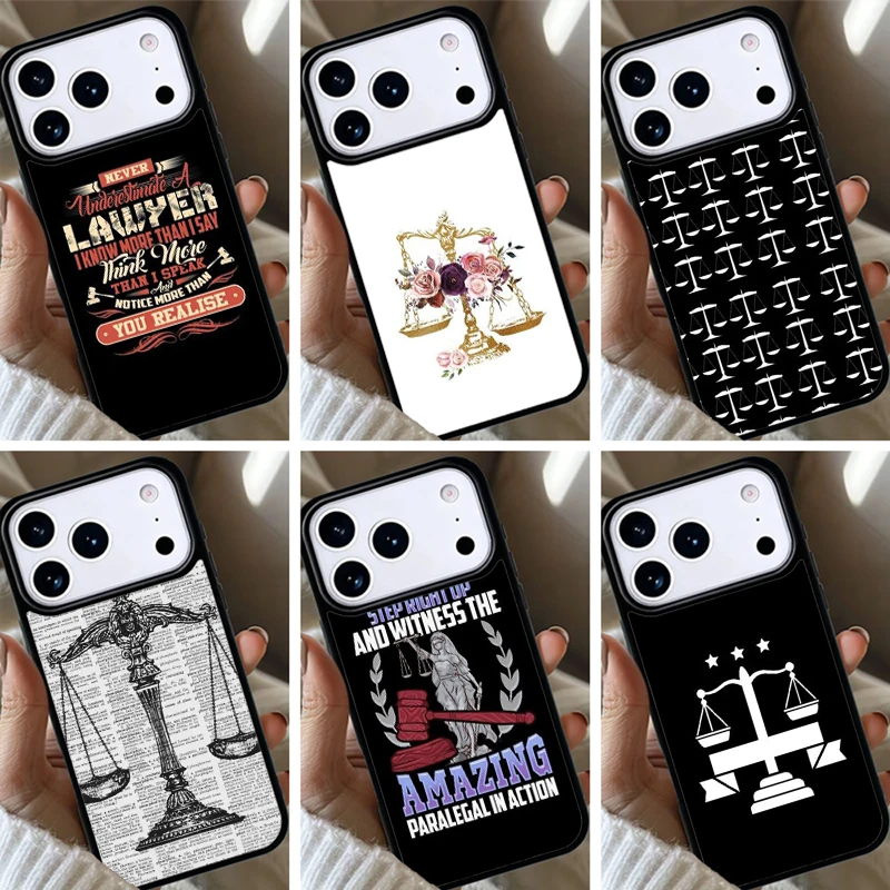 Coque de téléphone pour iPhone 17 Air 16e 16 15 14 13 12 11 Pro Max Plus, motif avocat, juge, justice