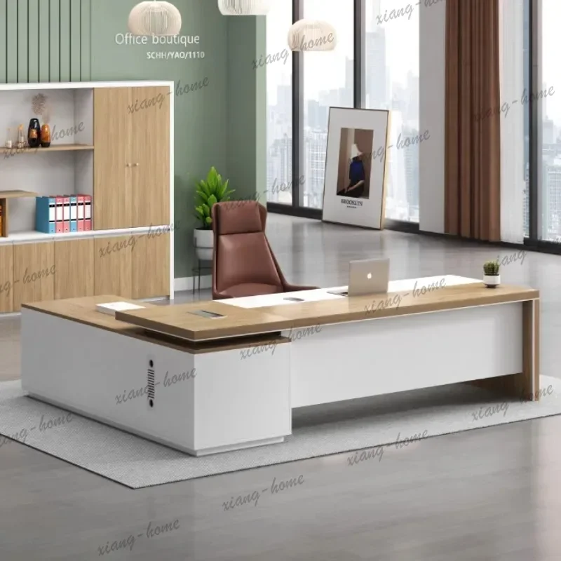 YJ Colorful President Office Desk Function Compact Cabinet Protect Office Desk Light Luxury Office Furniture Meja Kantor XYOD