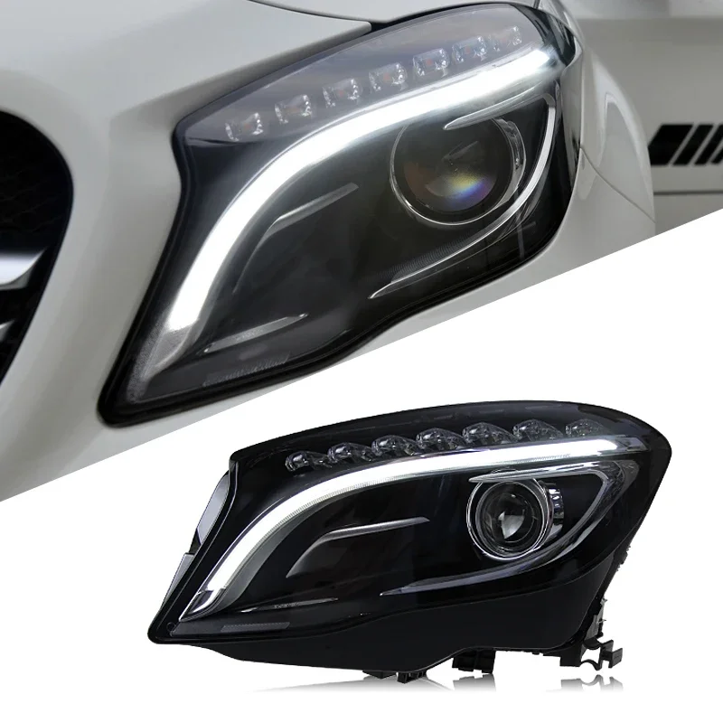 Sewiyolin سيارة DRL LED مجموعة مصابيح أمامية لبنز GLA 200 260 220 W156 2015-2019 الضباب DRL الفرامل بدوره مصباح إشارة التوصيل والتشغيل