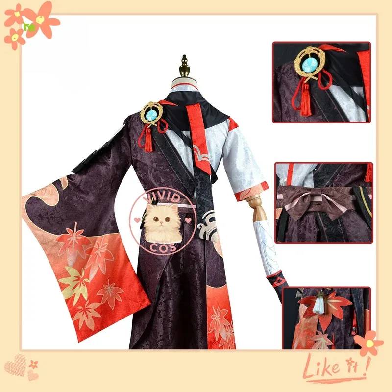 Genshin Impact Kaedehara Kazuha Inazuma City Wandering Samurai Poet and Ancient Clan Heir Cosplay Costume Autumn X;2,F;5.N;