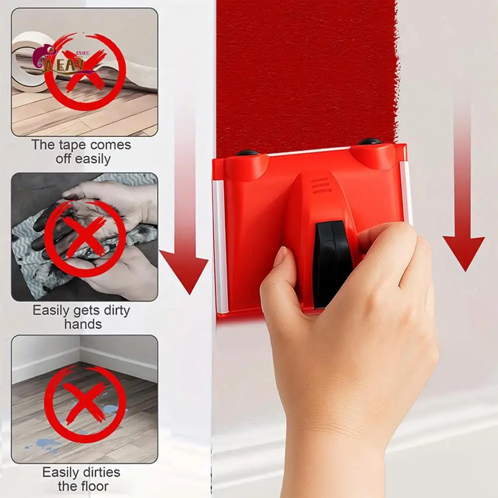 AEA9-2PCS Paint Edger Tool Kit With 2 Pads, Edge Painting Tool Wall Applicator For Ceilings Windows Corners Skirting