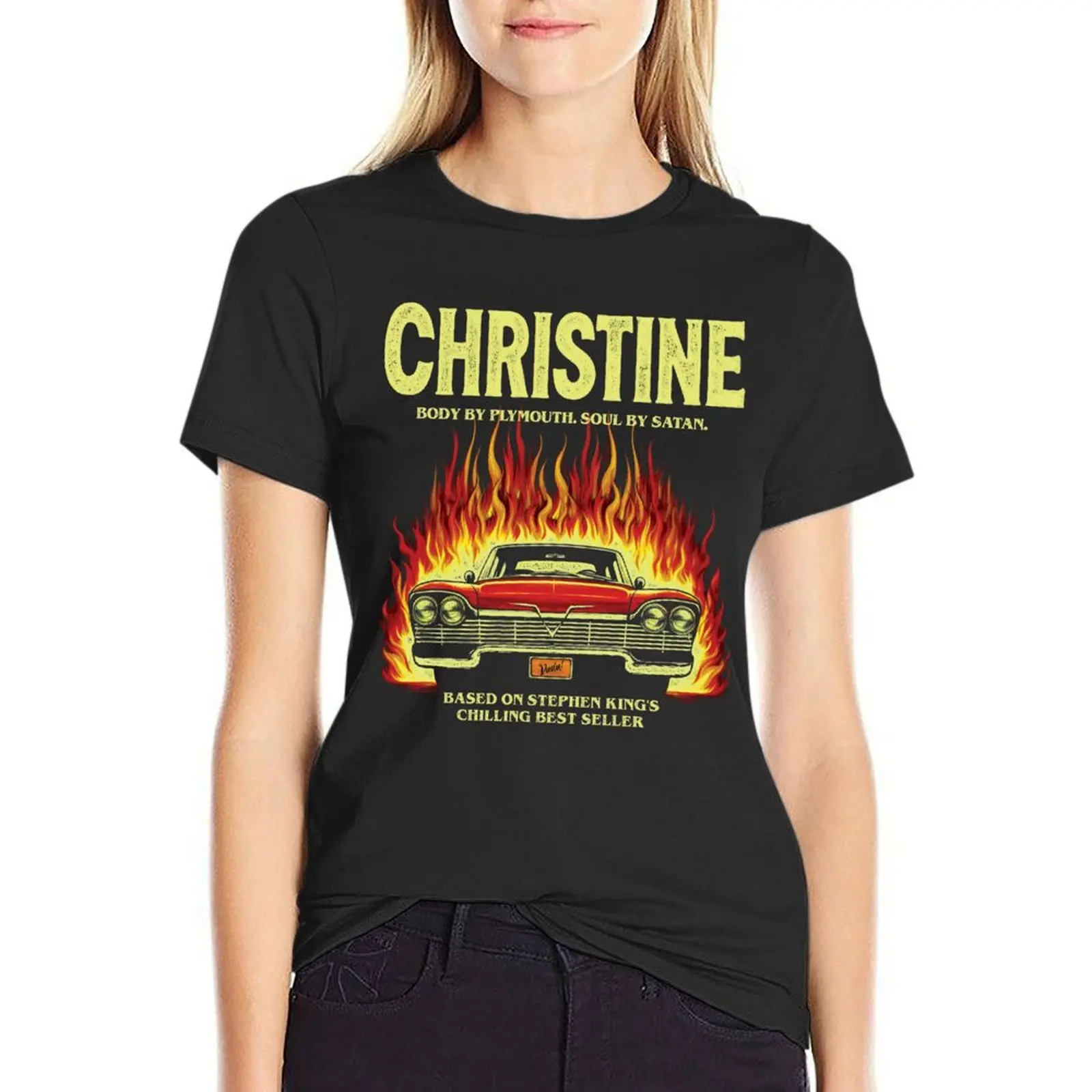 

Stephen King Christine T-Shirt animal prinfor blacks t-shirt dress for Women plus size sexy