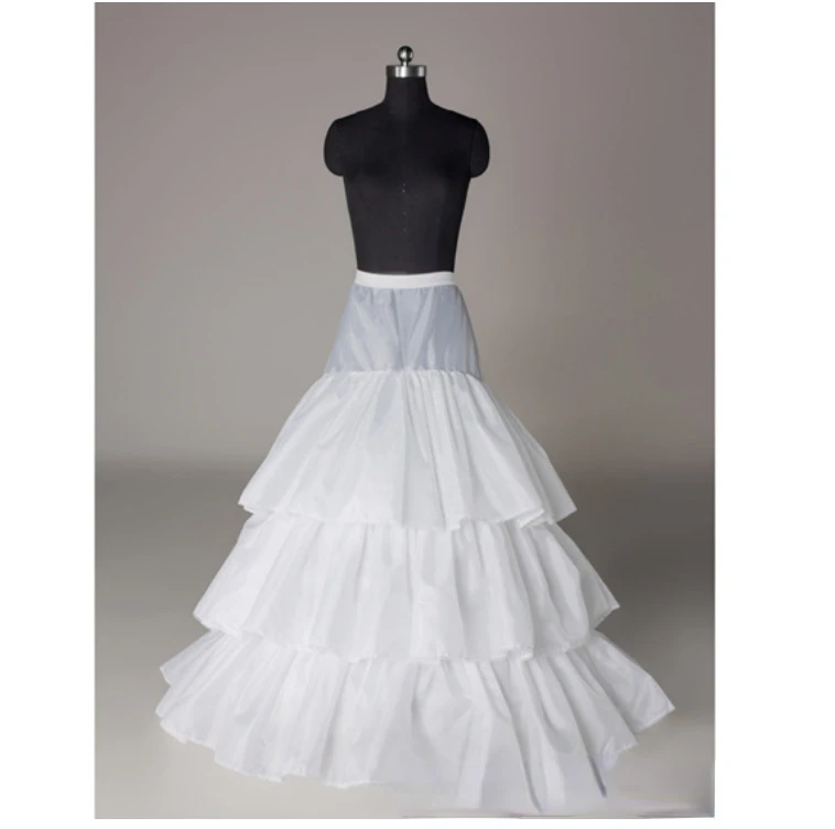 Comércio exterior vestido de casamento arrastando crinoline três aço três folha de lótus vestido deslizamento elástico cintura pano preto e branco