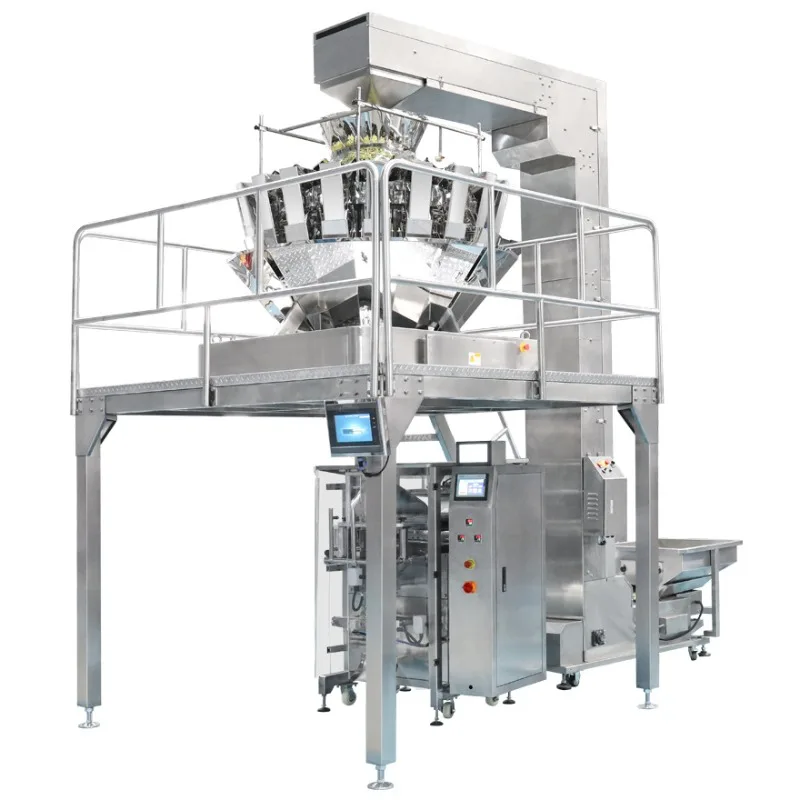 Potato chips inflatable weighing packaging machine, pot snack puffed food packaging machine
