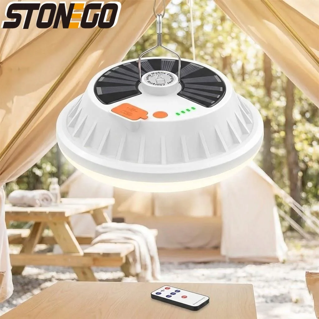 

Солнечная перезаряжаемая светодиодная лампа-НЛО, водонепроницаемая, для кемпинга, ночного рынка, портативное освещение