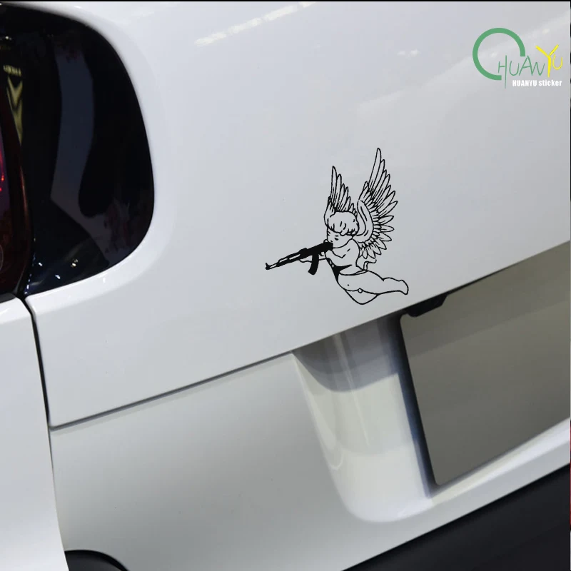 Electric car decals waterproof sun protection decoration angel car body stickers large area scratches cover up battery car
