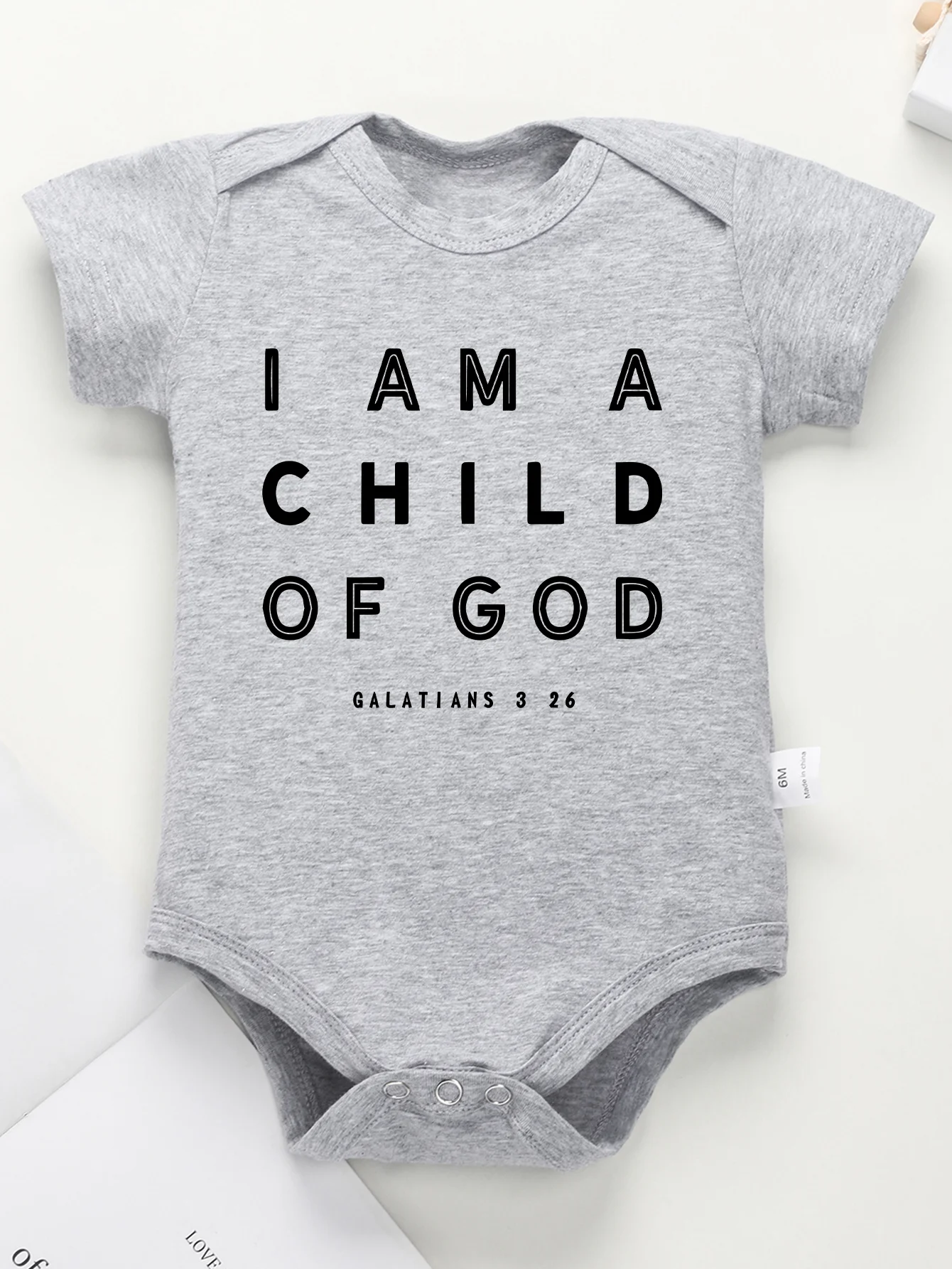 Trendy Clothes Baby Girl Boy Summer Jumpsuit I Am Child of God Printing Exquisite Infant Bodysuit Simple 0-24MSize Short Sleeve