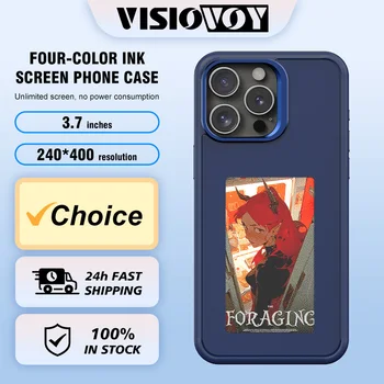 Nuevas fundas para teléfonos inteligentes de 4 colores, color rosa y azul, nueva tecnología, función NFC de tinta E para iPhone 16 15 14 13 Pro Max, fundas de pantalla DIY, Funda para teléfono