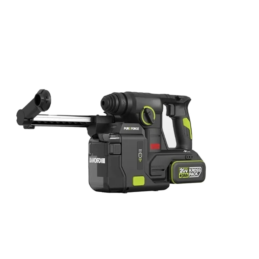 Cordless Dust Collection Rotary Hammer WU384 Lithium Electric 2-in-1 Concrete Wall Drill Power Tool with Brushless Motor